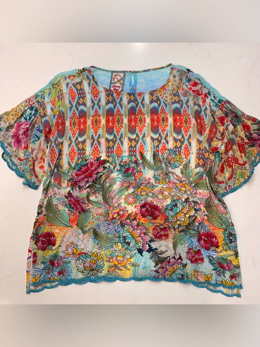 EUC – Johnny Was Multi Color Botanical Floral Tunic – Small